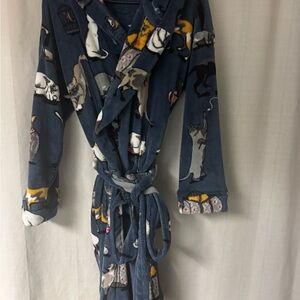 Vera Bradley soft blue cat bathrobe